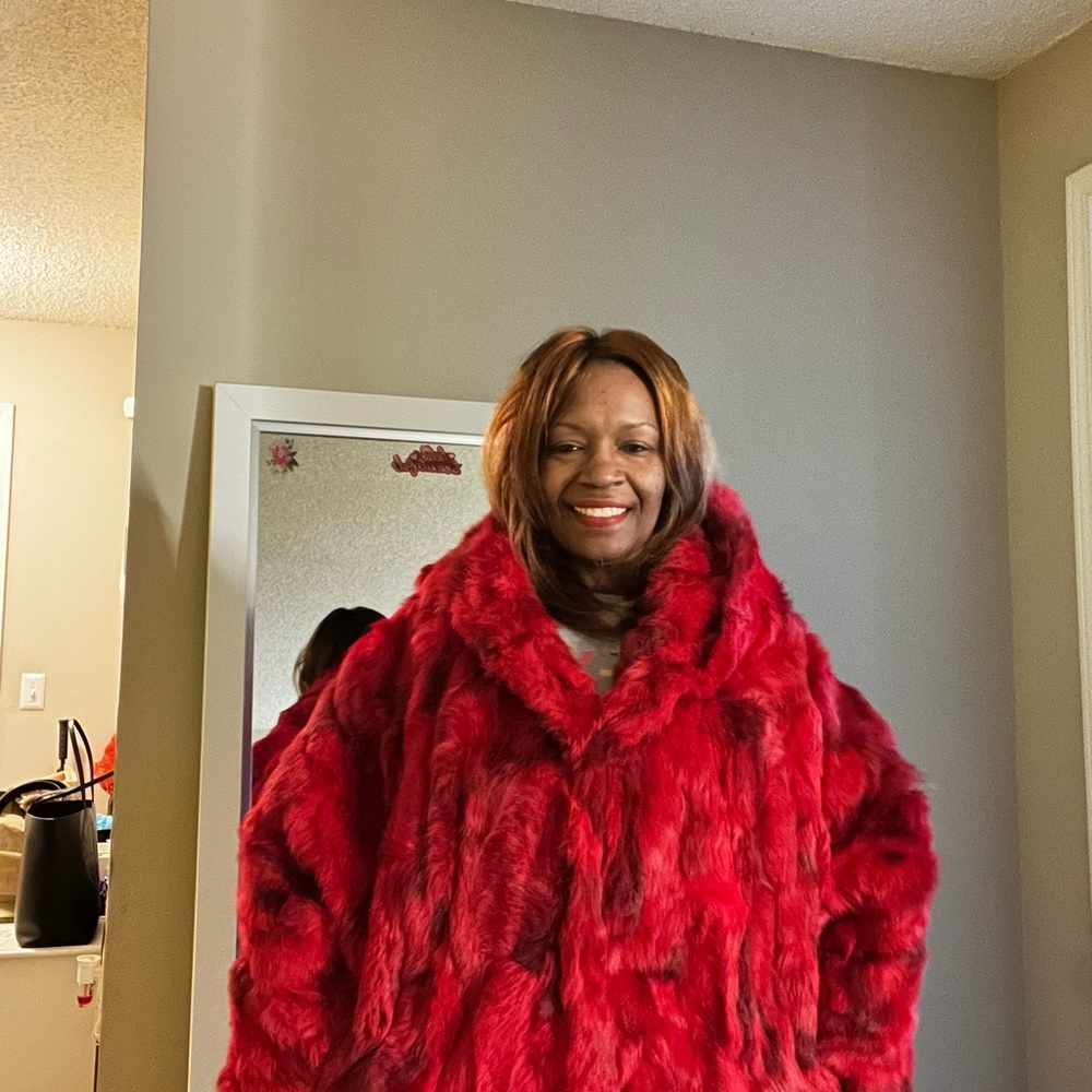 Baby It’s COLD OUTSIDE & This STUNNING red rabbit fur is the perfect for it